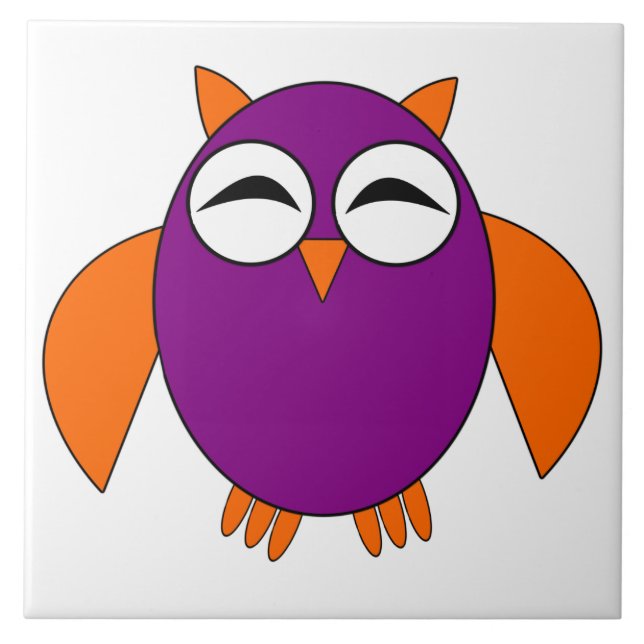 Cute Halloween Uggla Tile Kakelplatta (Framsidan)