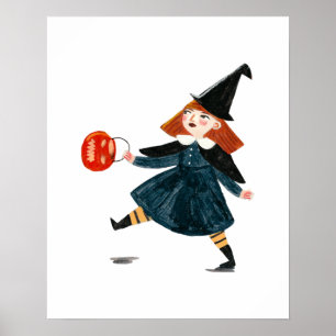 Cute Halloween-ungar är ett trick och behandlar pa Poster