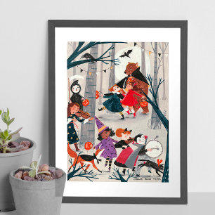 Cute Halloween-ungar är ett trick och behandlar pa Poster