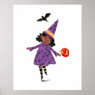 Cute Halloween-ungar är ett trick och behandlar pa Poster