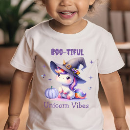 Cute Halloween Unicorn Boo-tiful Vibes Girls T Shirt
