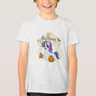 Cute Halloween Unicorn med pumprungar T Shirt