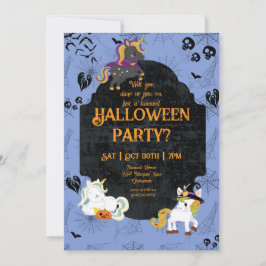 Cute Halloween Unicorns 1 Party Inbjudningar