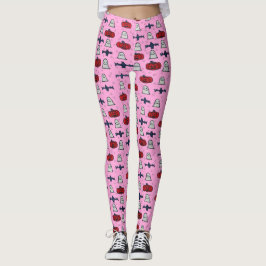Cute Halloween-utskrift på Rosa Leggings