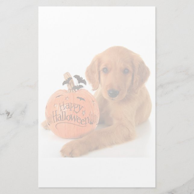 Cute Halloween-valpen med en pipa Brevpapper (Framsida)