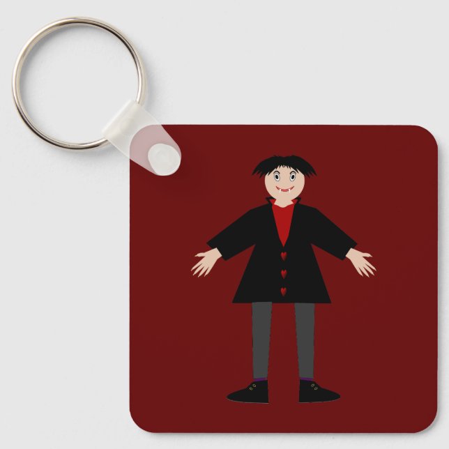 Cute Halloween Vampire Anpassningsbar Dubbla Sided Nyckelring (Framsida)
