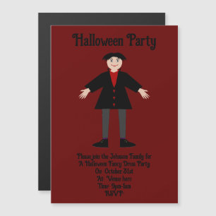 Cute Halloween Vampire Anpassningsbar Magnetisk Inbjudningskort