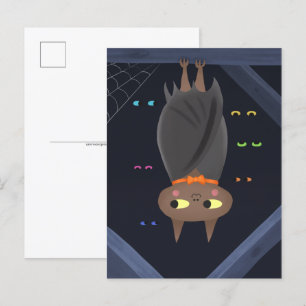 Cute Halloween Vampire Fladdermus Vykort