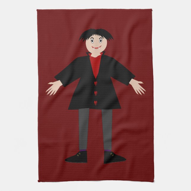 Cute Halloween Vampire Kökshandduk (Vertikal)