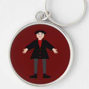 Cute Halloween Vampire Rund Silverfärgad Nyckelring