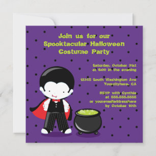 Cute Halloween-vampyrfestinbjudan Inbjudningar