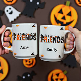 Cute Halloween-vänner - eget grafiskt namn Kaffemugg