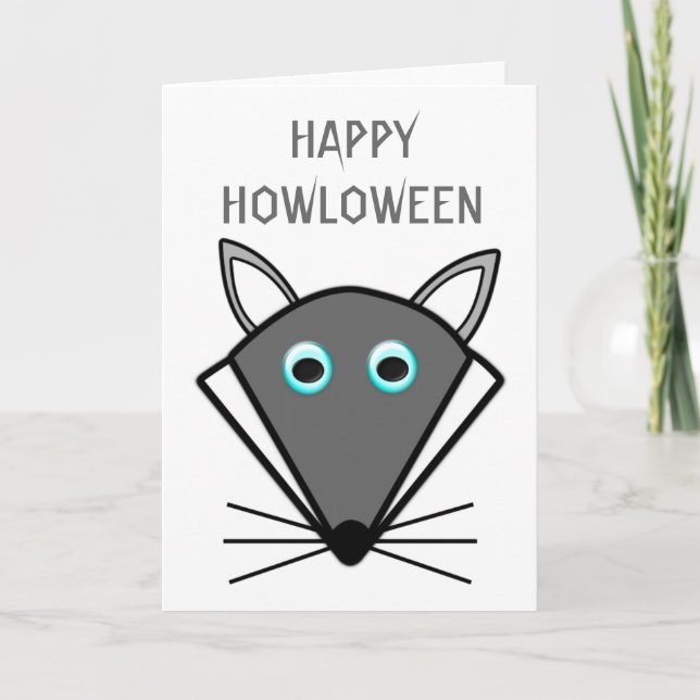Cute Halloween Varg Anpassningsbar Card Kort (Framsida)