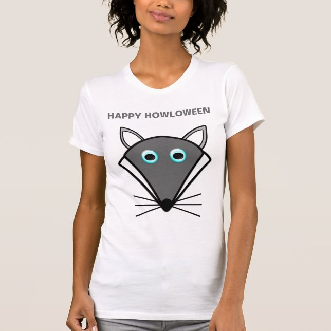Cute Halloween Varg Anpassningsbar T Shirt (Framsida)