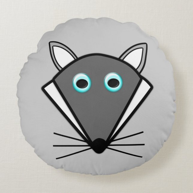 Cute Halloween Varg Pillow Rund Kudde (Framsidan)