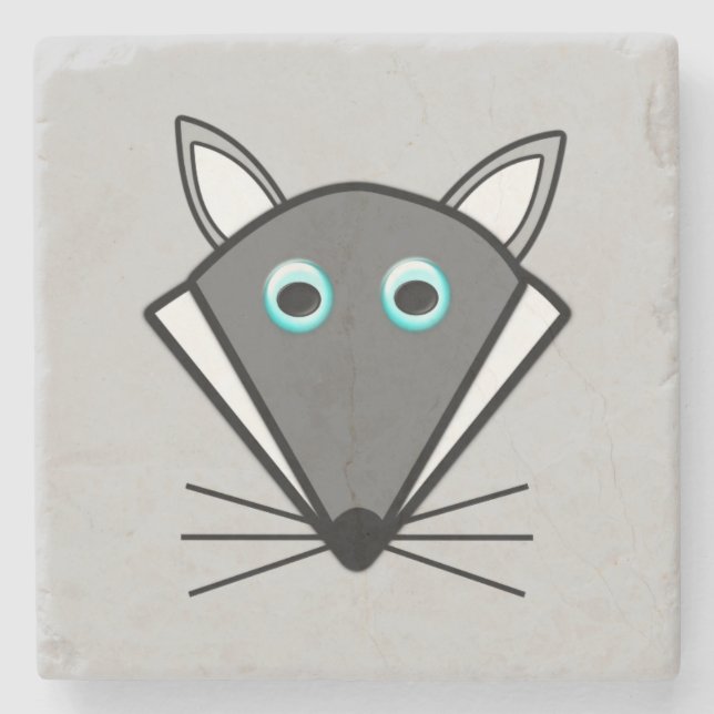 Cute Halloween Varg Stone Underlägg Sten (Framsidan)