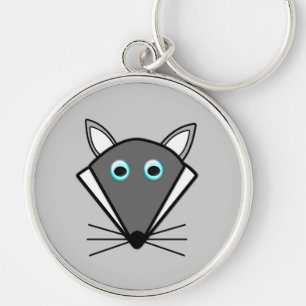 Cute Halloween-Vargens nyckelkedja Rund Silverfärgad Nyckelring