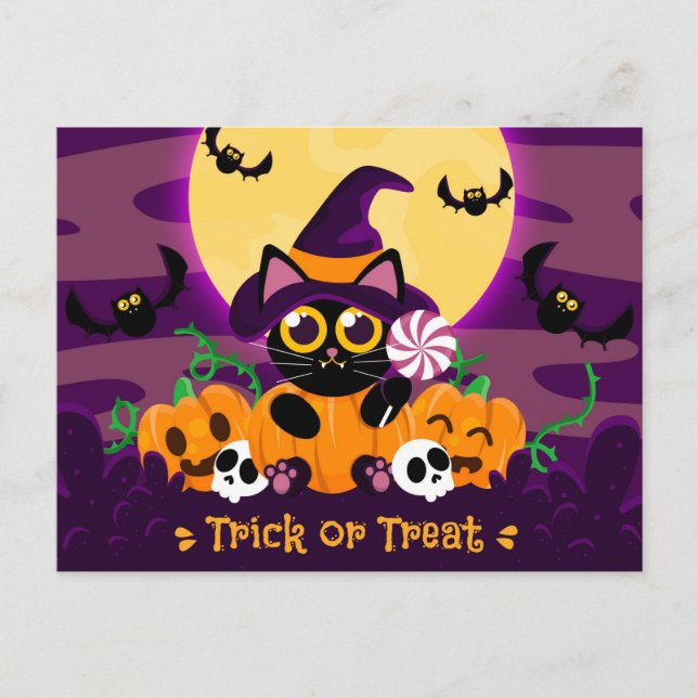 Cute Halloween-vykort Vykort (Framsida)