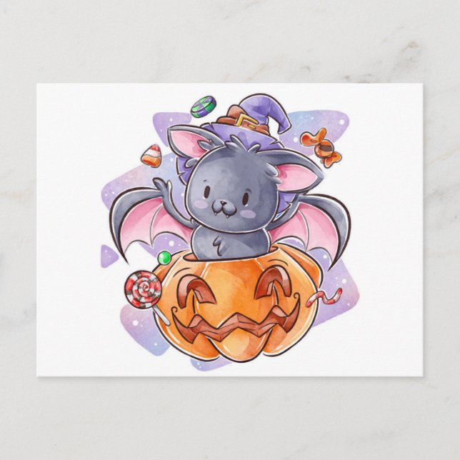 Cute Halloween-vykort Vykort (Framsida)