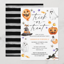 Cute Halloween Watercolor Födelsedagsfest