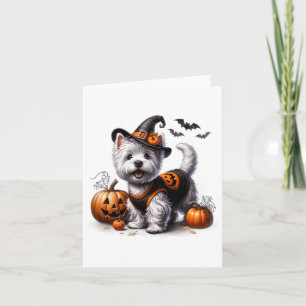 Cute Halloween Westie Tee Väster Highland Terrier Kort