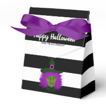 Cute Halloween Witch Black Stripe Party Namn