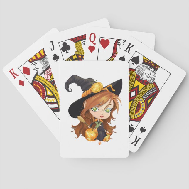 Cute Halloween Witch Casinokort (Baksidan)