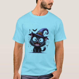 Cute Halloween Witch Cat Pumpkin Hat Sticker ✨🐾🎃 T Shirt