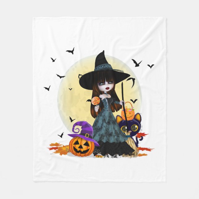 Cute Halloween Witch Fleecefilt (Framsidan)