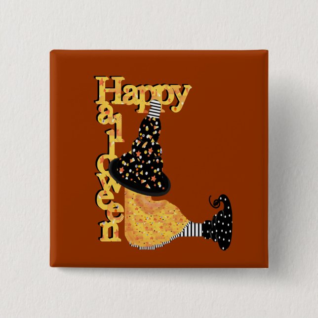 Cute Halloween Witch Knapp (Framsida)