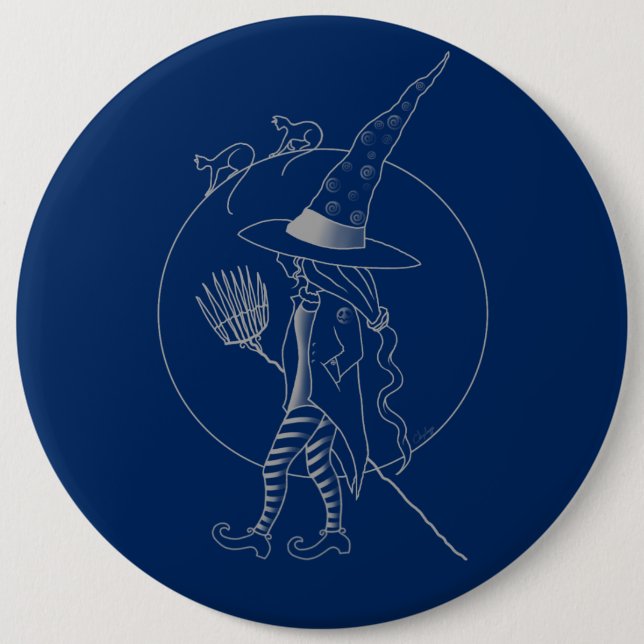 Cute Halloween Witch Knapp (Framsida)