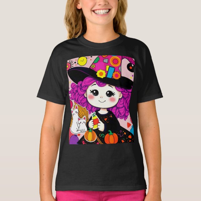 Cute Halloween Witch Matching Spooky Stil! T Shirt (Framsida)