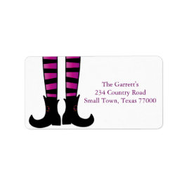 Cute Halloween Witch Shoes Personlig Adress Adressetikett
