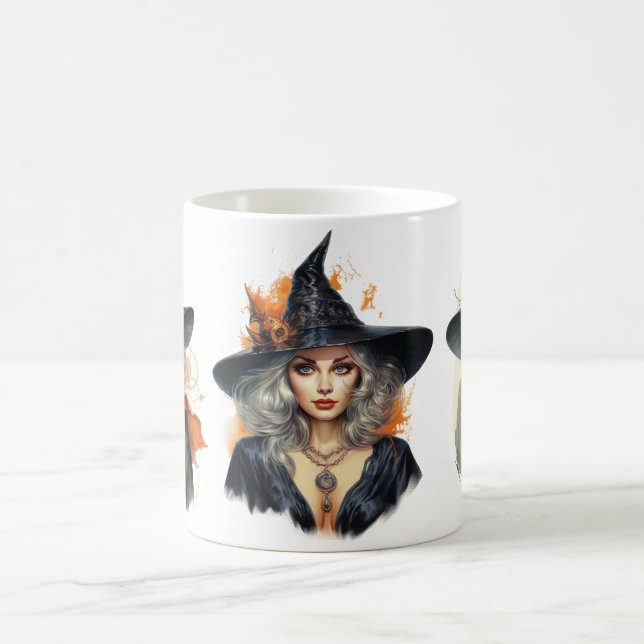 Cute Halloween Witch Spooky Season Kaffemugg (Center)