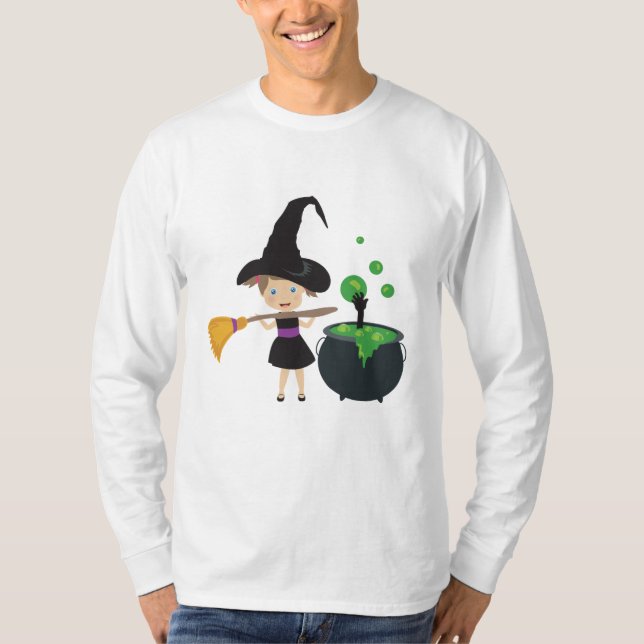 Cute Halloween Witch T Shirt (Framsida)
