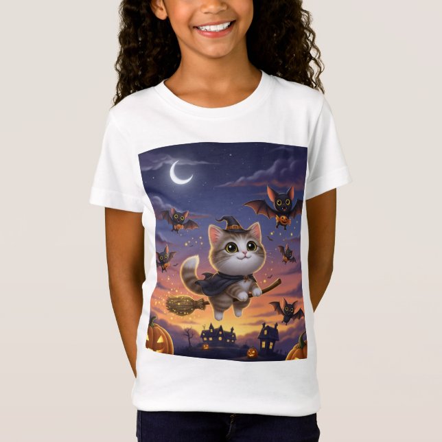 Cute Halloween Witch T Shirt (Framsida)