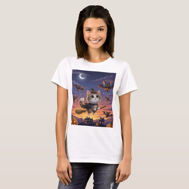 Cute Halloween Witch T Shirt (Hel framsida)