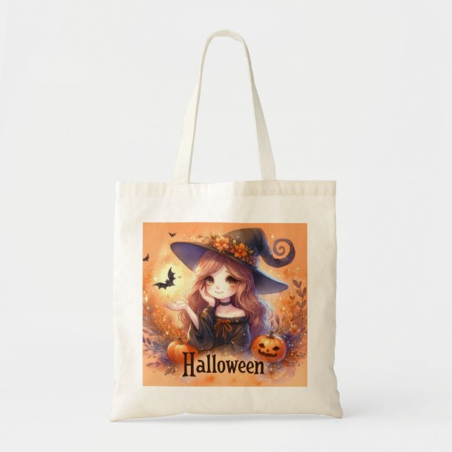 Cute Halloween Witch Tygkasse (Framsidan)