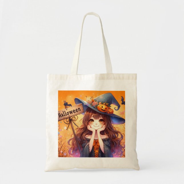 Cute Halloween Witch Tygkasse (Framsidan)