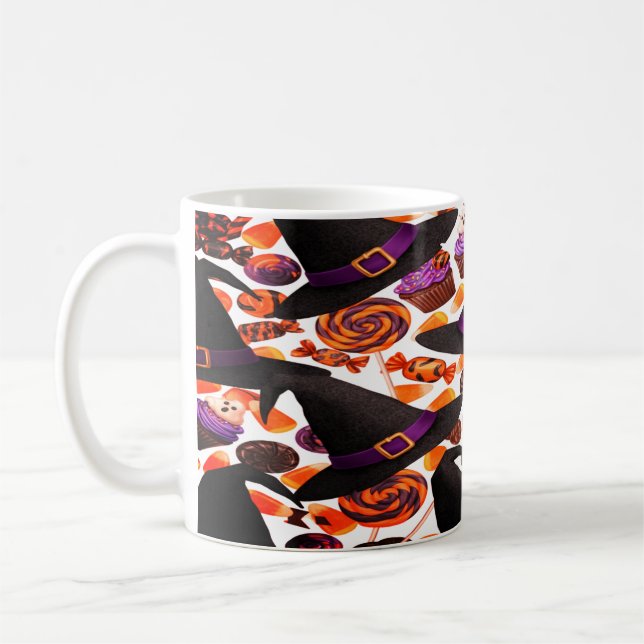 Cute Halloween Witches Candy Pumpkins Kaffemugg (Vänster)