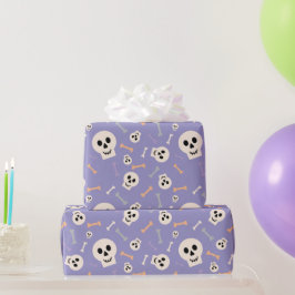 Cute Halloween Wrapping Papper med Skull och ben Presentpapper