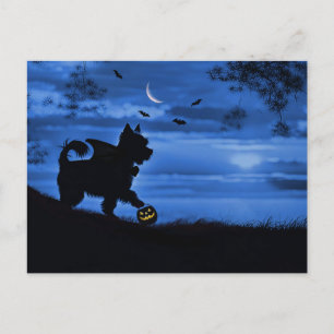 Cute Halloween Yorkie Trick eller Behandling Helg Vykort