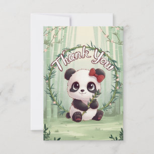 Cute Hälsning Panda Tack Kort