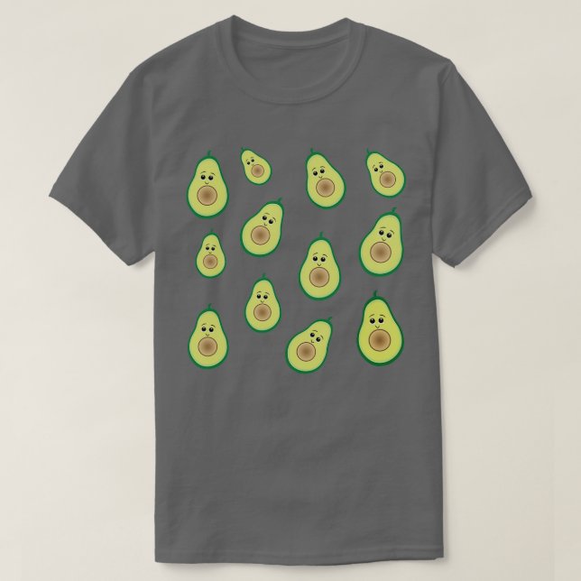 Cute halv Avocado Mönster Classic TShirt T Shirt (Design framsida)