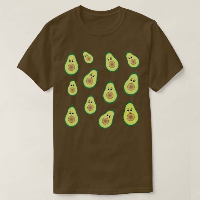Cute halv Avocado Mönster T Shirt (Design framsida)