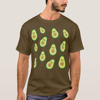 Cute halv Avocado Mönster T Shirt