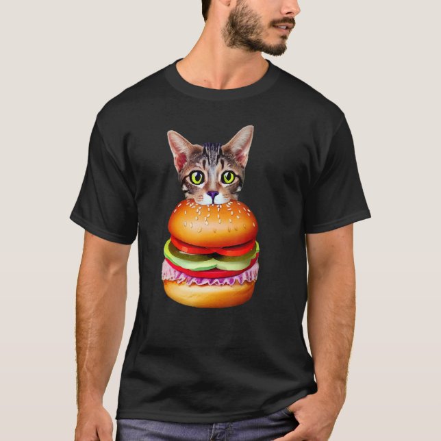 Cute Hamburger Cat Catburger Burger BurgerCat Idea T Shirt (Framsida)