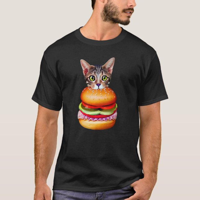 Cute Hamburger Cat Catburger Burger BurgerCat Idea T Shirt (Framsida)