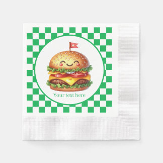 Cute hamburger cookout party anpassade pappersservett