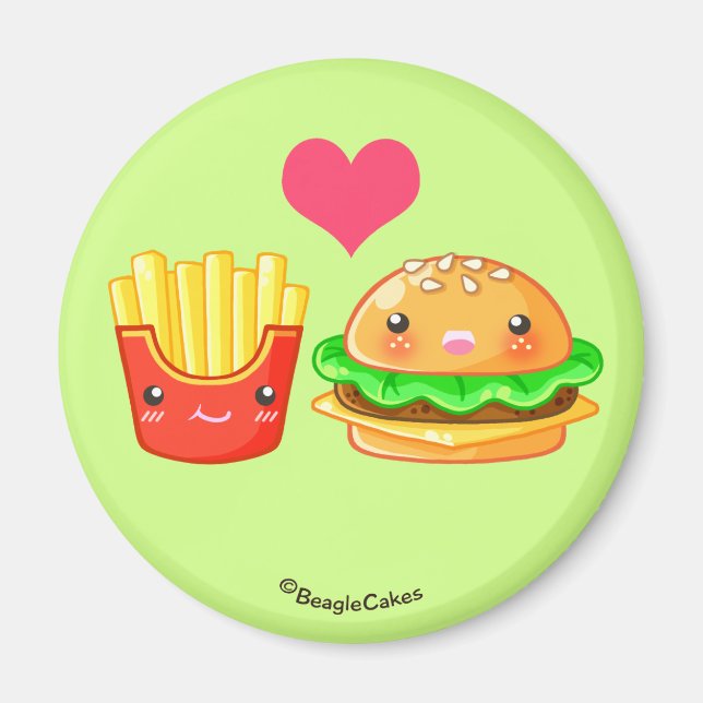 Cute Hamburger & Fries Magnet (Framsidan)